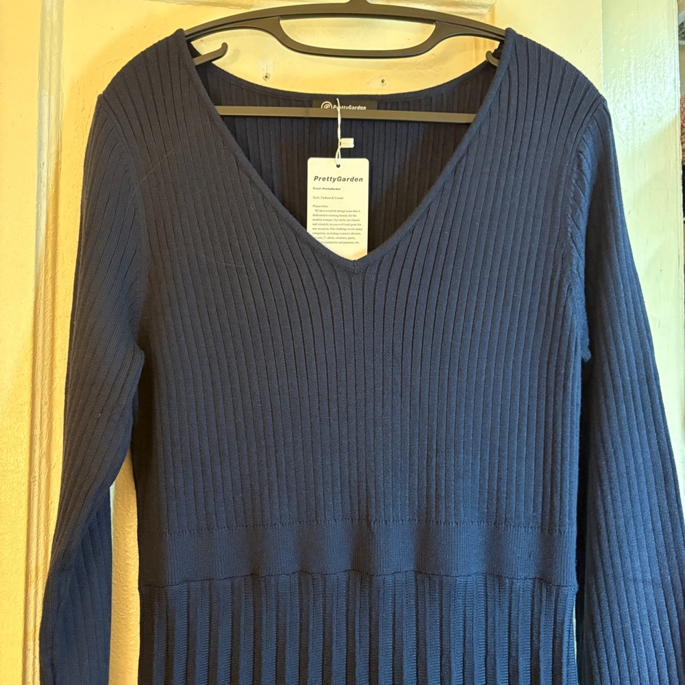 PRETTYGARDEN Pleated Sweater Dress, NWT - Picture 5 of 8